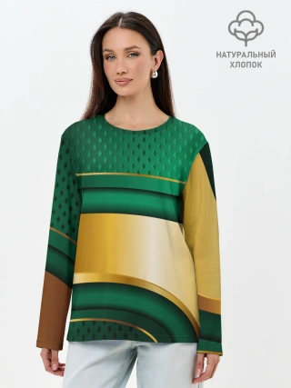 Лонгслив женский. Хлопок / GREEN GOLD 3D