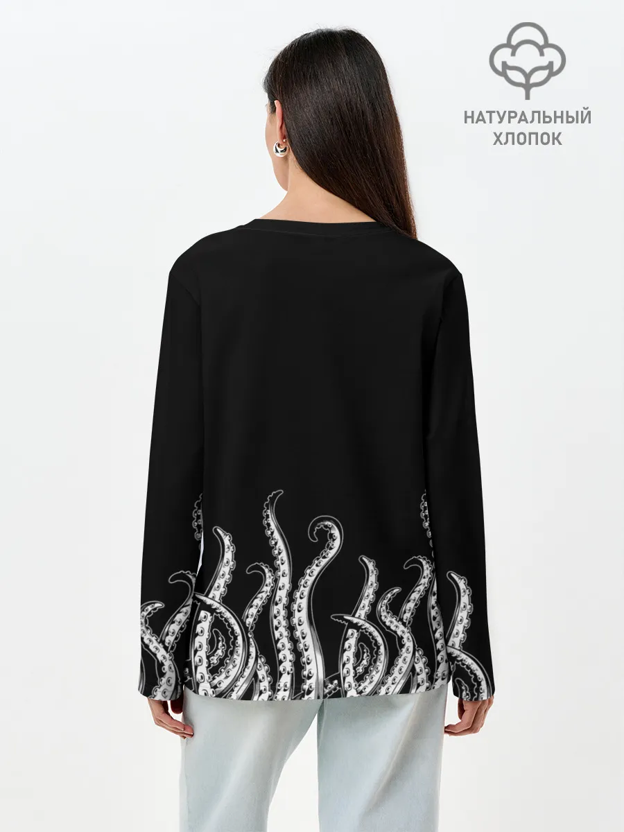 Лонгслив женский. Хлопок / Octopus Щупальца