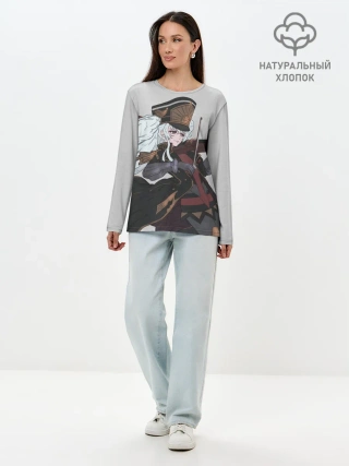 Лонгслив женский. Хлопок / Альтаир со скрипкой