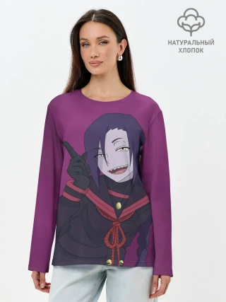 Лонгслив женский. Хлопок / Маганэ Чикуджоин