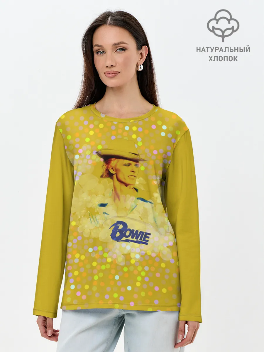 Лонгслив женский. Хлопок / David Bowie Gold Star