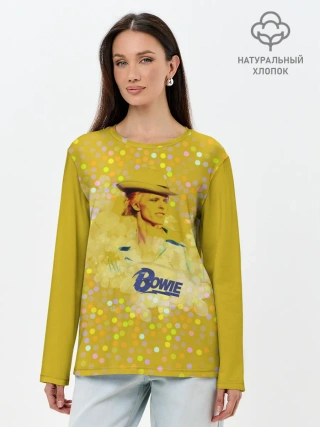 Лонгслив женский. Хлопок / David Bowie Gold Star
