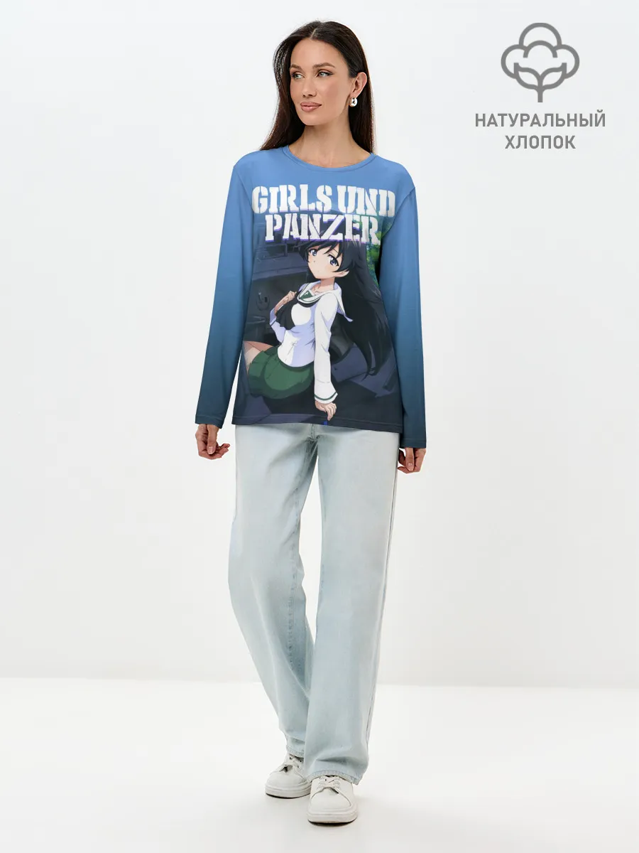 Лонгслив женский. Хлопок / Girls und Panzer