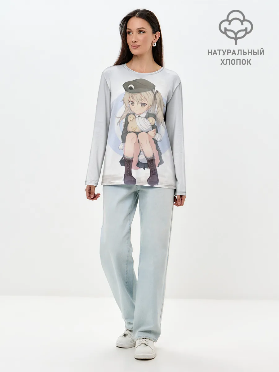 Лонгслив женский. Хлопок / Girls und Panzer