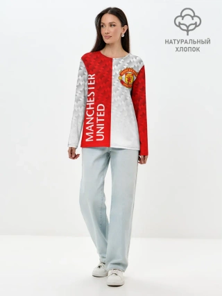 Лонгслив женский. Хлопок / МАНЧЕСТЕР / MANCHESTER / УЗОР