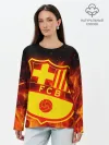 Лонгслив женский. Хлопок / FC BARCELONA / FIRE / ОГОНЬ