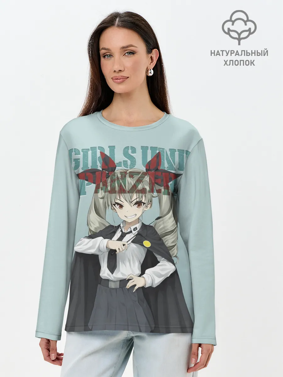Лонгслив женский. Хлопок / Girls und Panzer
