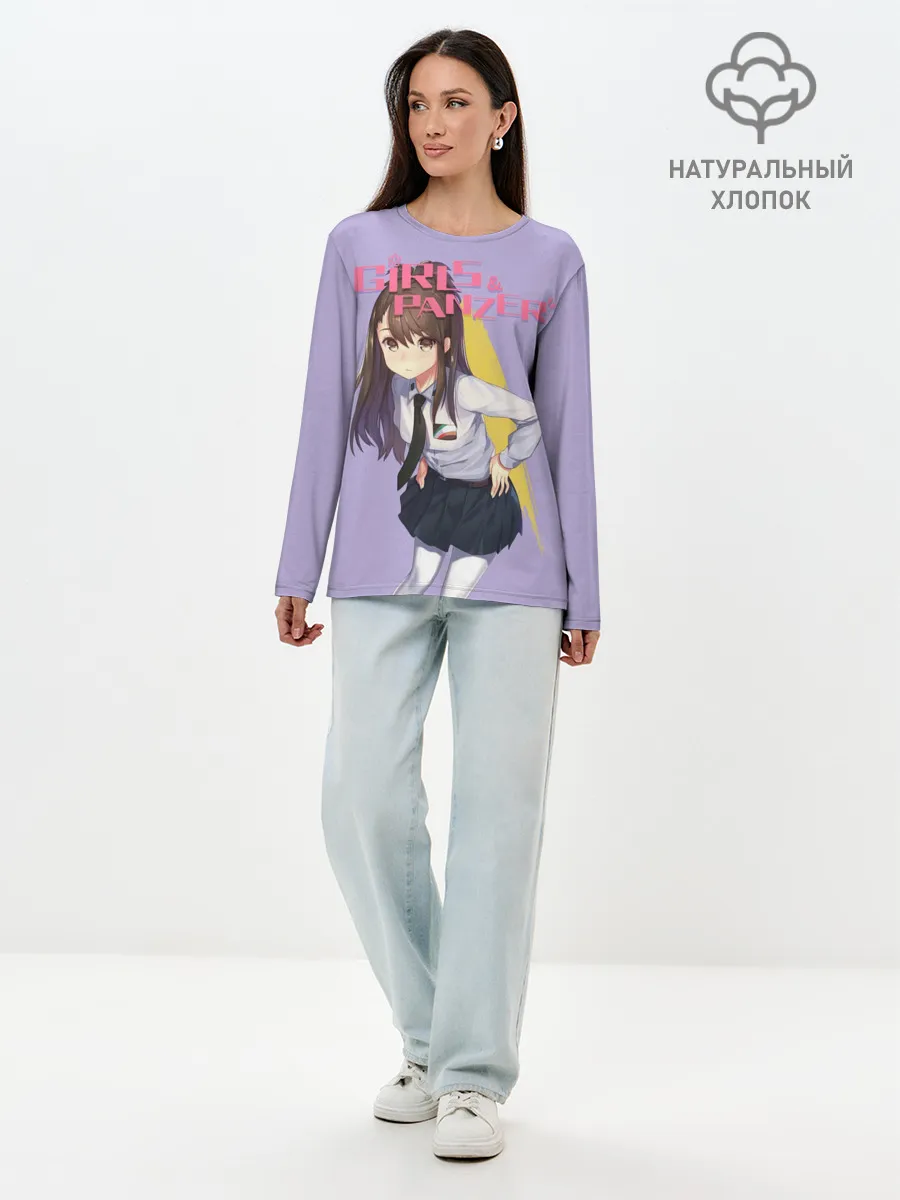 Лонгслив женский. Хлопок / Девушки и Танки