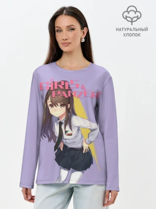 Лонгслив женский. Хлопок / Девушки и Танки
