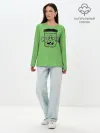 Лонгслив женский. Хлопок / Зеленый Франкенштейн