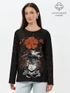 Лонгслив женский. Хлопок / Черный Аста | Чёрный клевер