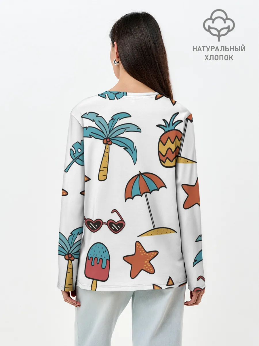 Лонгслив женский. Хлопок / На отдыхе