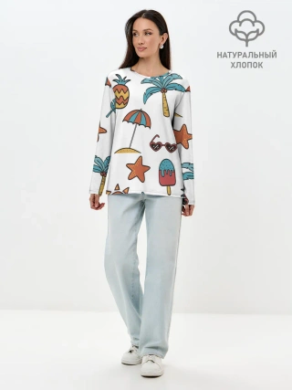 Лонгслив женский. Хлопок / На отдыхе