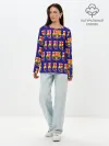 Лонгслив женский. Хлопок / ФК БАРСЕЛОНА / PATTERN / УЗОР