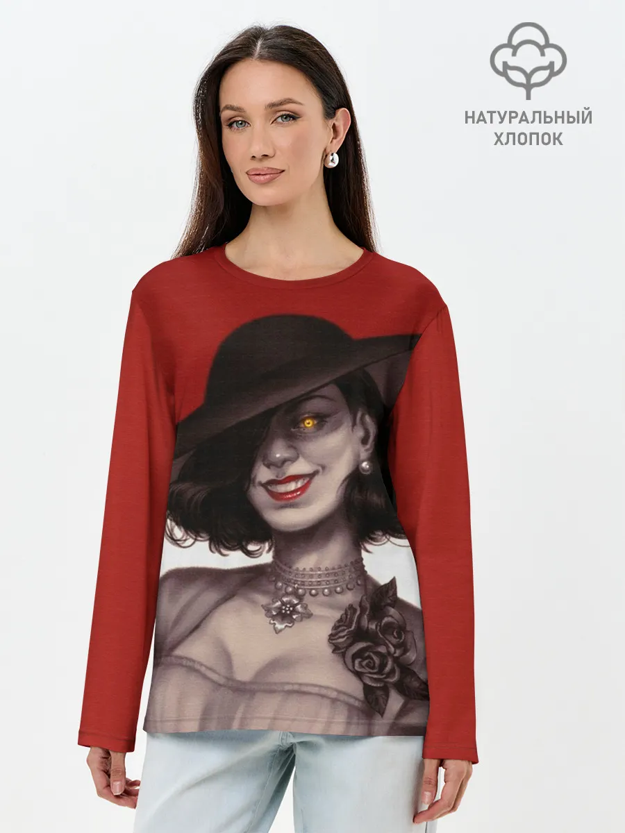 Лонгслив женский. Хлопок / Леди Димитреску из Резидента