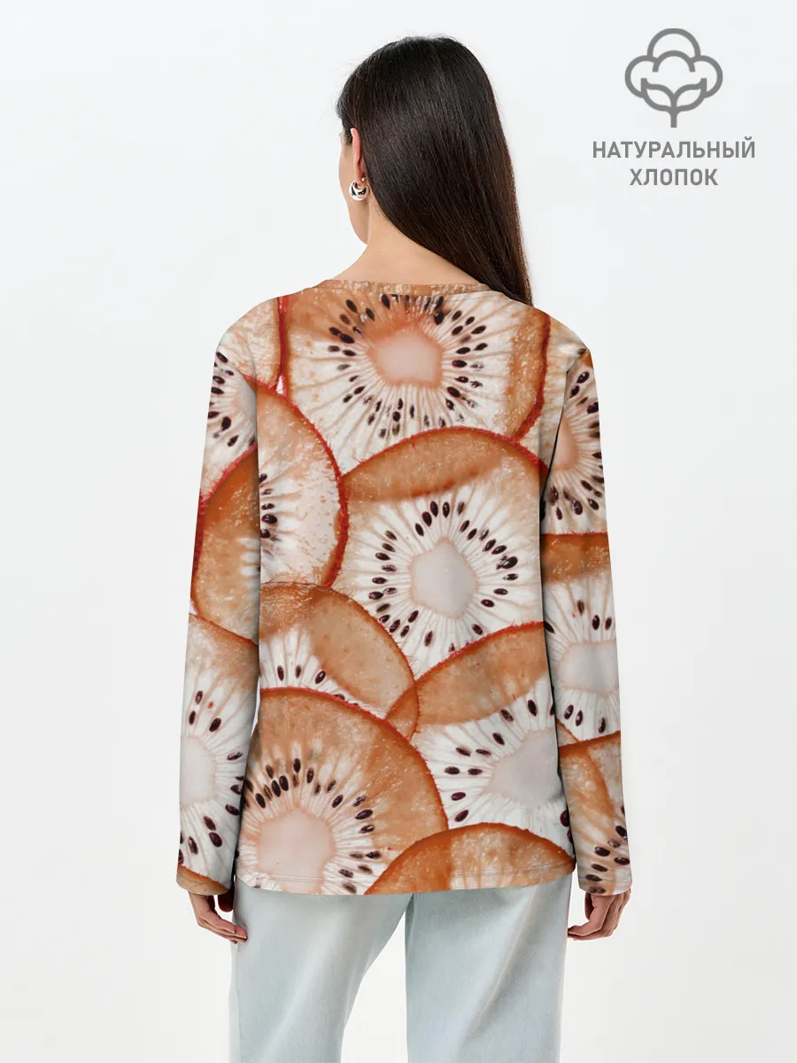 Лонгслив женский. Хлопок / Красный Киви