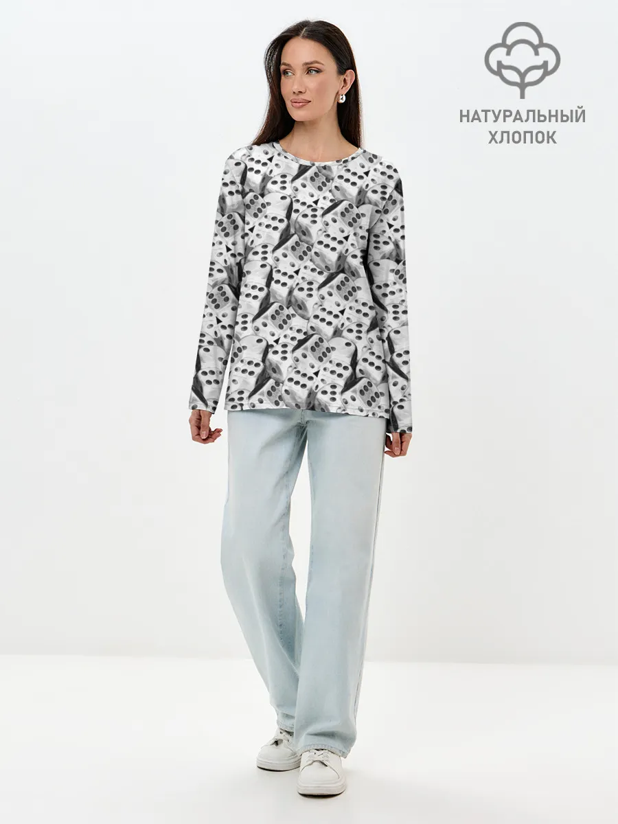 Лонгслив женский. Хлопок / Игральные Кости