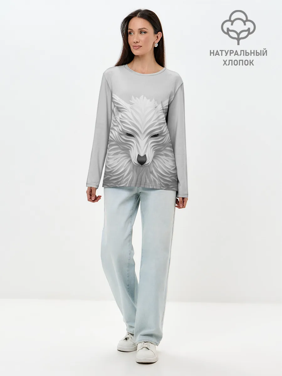 Лонгслив женский. Хлопок / БЕЛЫЙ ВОЛК
