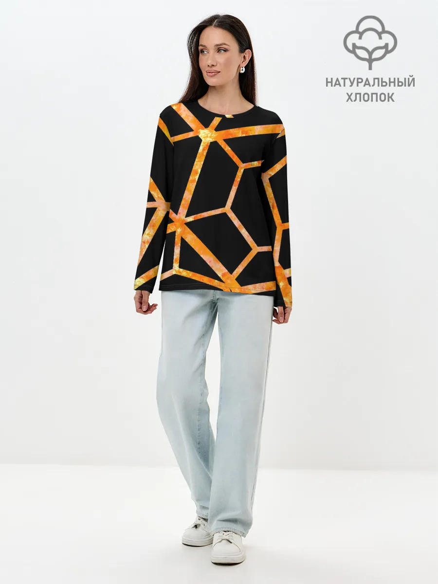 Лонгслив женский. Хлопок / Hexagon