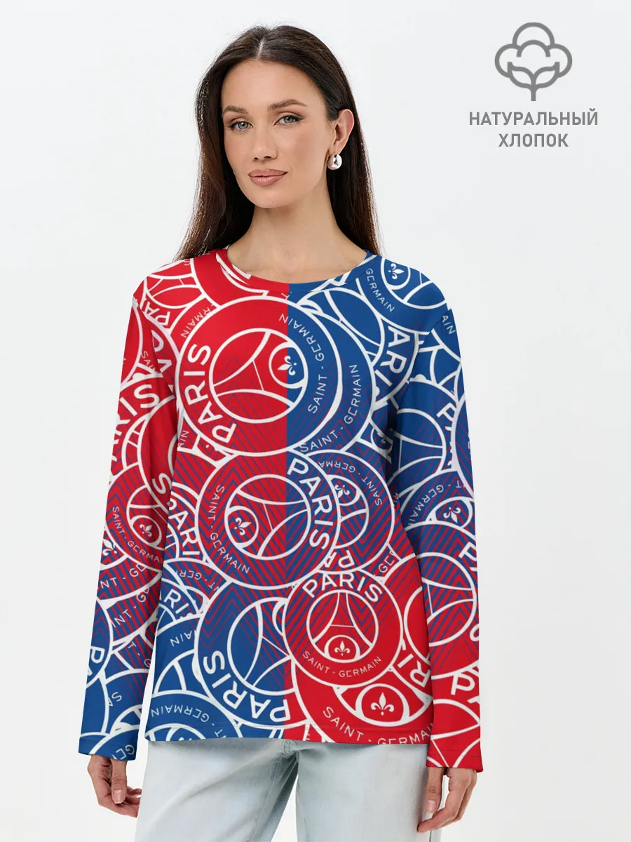 Лонгслив женский. Хлопок / ФК ПСЖ / PARIS SAINT GERMAIN