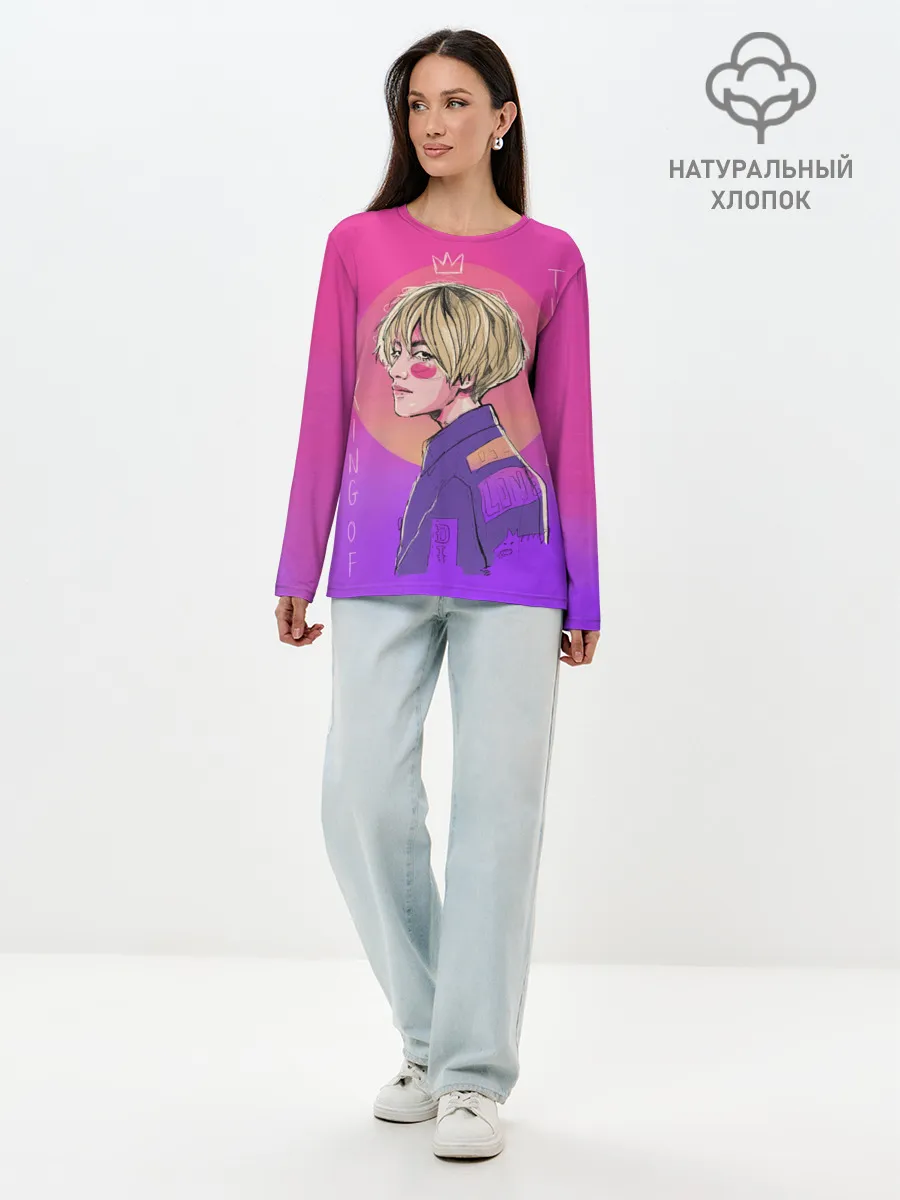 Лонгслив женский. Хлопок / King of the wild