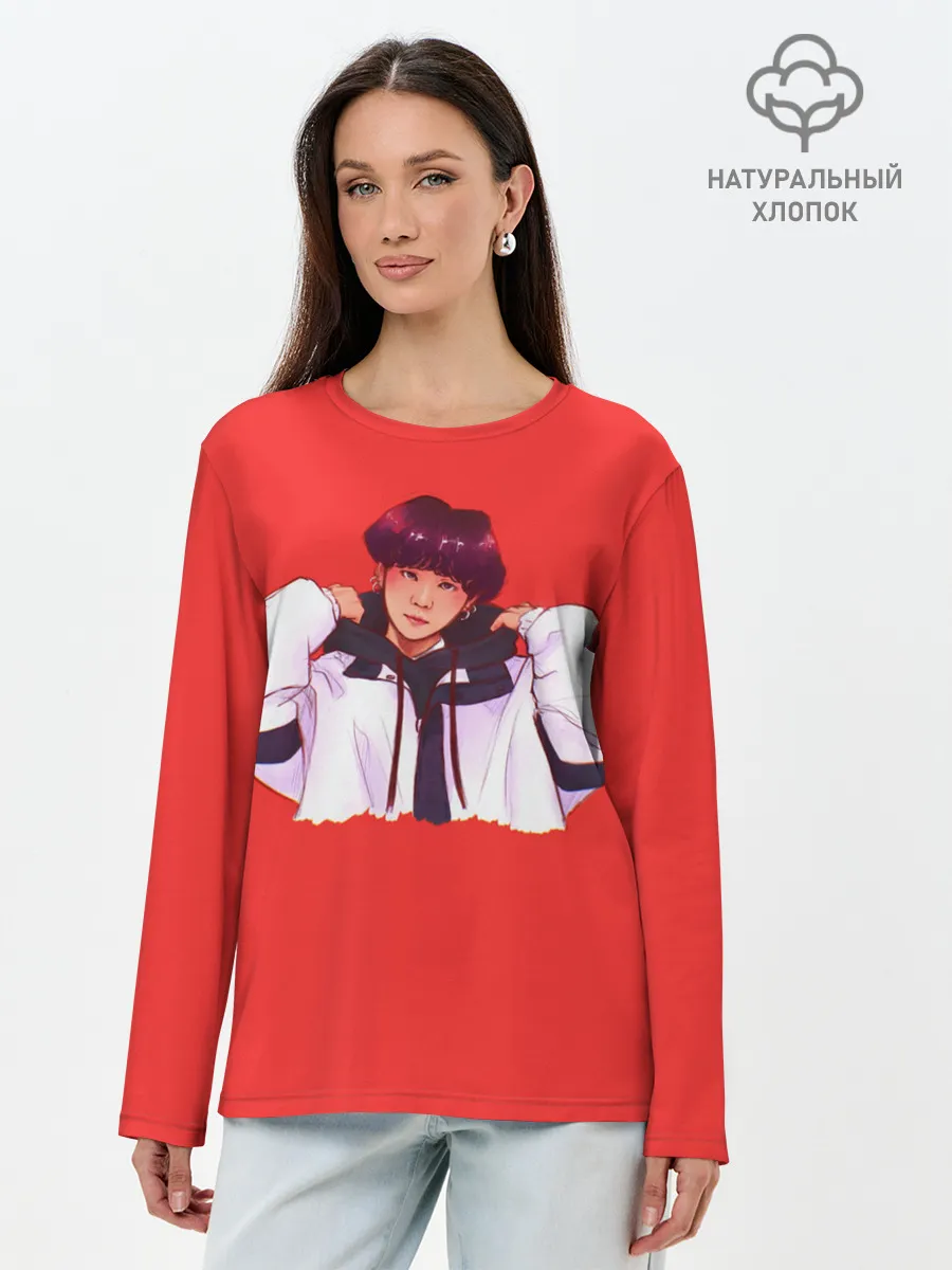 Лонгслив женский. Хлопок / Suga Red