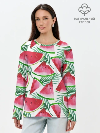 Лонгслив женский. Хлопок / Арбузное настроение