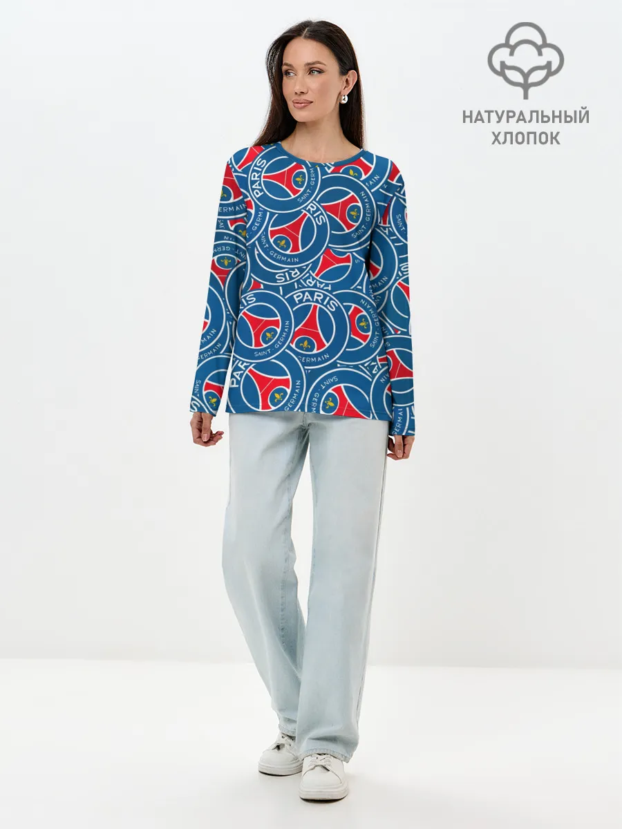 Лонгслив женский. Хлопок / ФК ПСЖ / PARIS SAINT GERMAIN