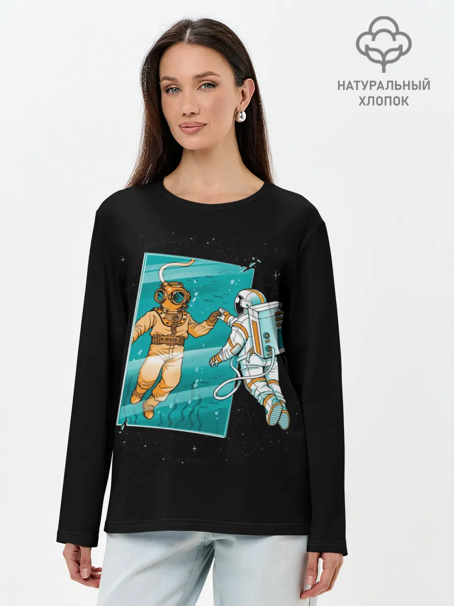 Лонгслив женский. Хлопок / Параллельный Мир