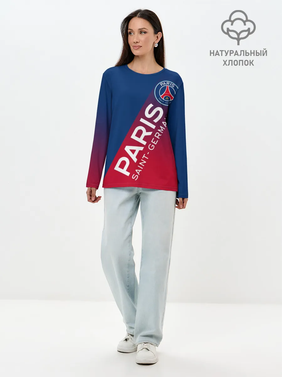 Лонгслив женский. Хлопок / ФК ПСЖ / PARIS SAINT GERMAIN