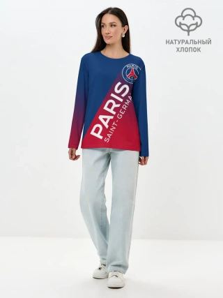Лонгслив женский. Хлопок / ФК ПСЖ / PARIS SAINT GERMAIN