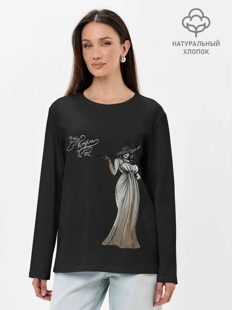 Лонгслив женский. Хлопок / Big Vampire Lady
