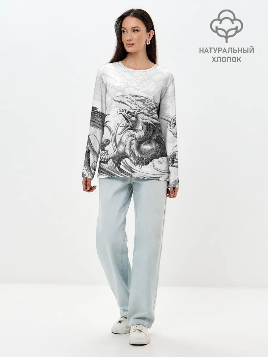 Лонгслив женский. Хлопок / Грифон
