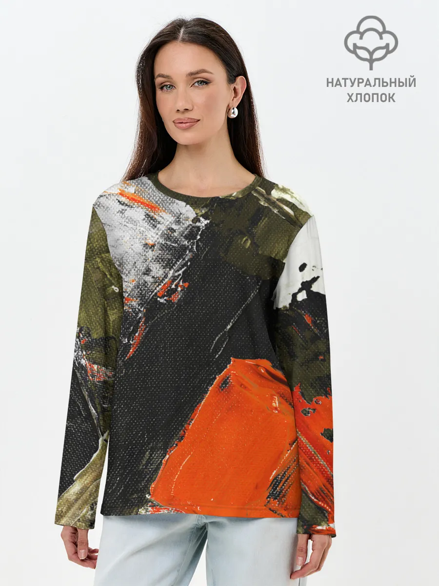 Лонгслив женский. Хлопок / Современное искусство