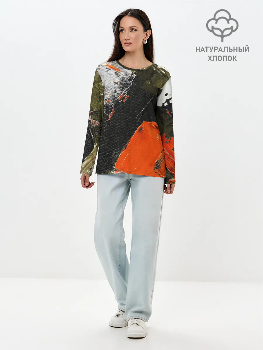 Лонгслив женский. Хлопок / Современное искусство