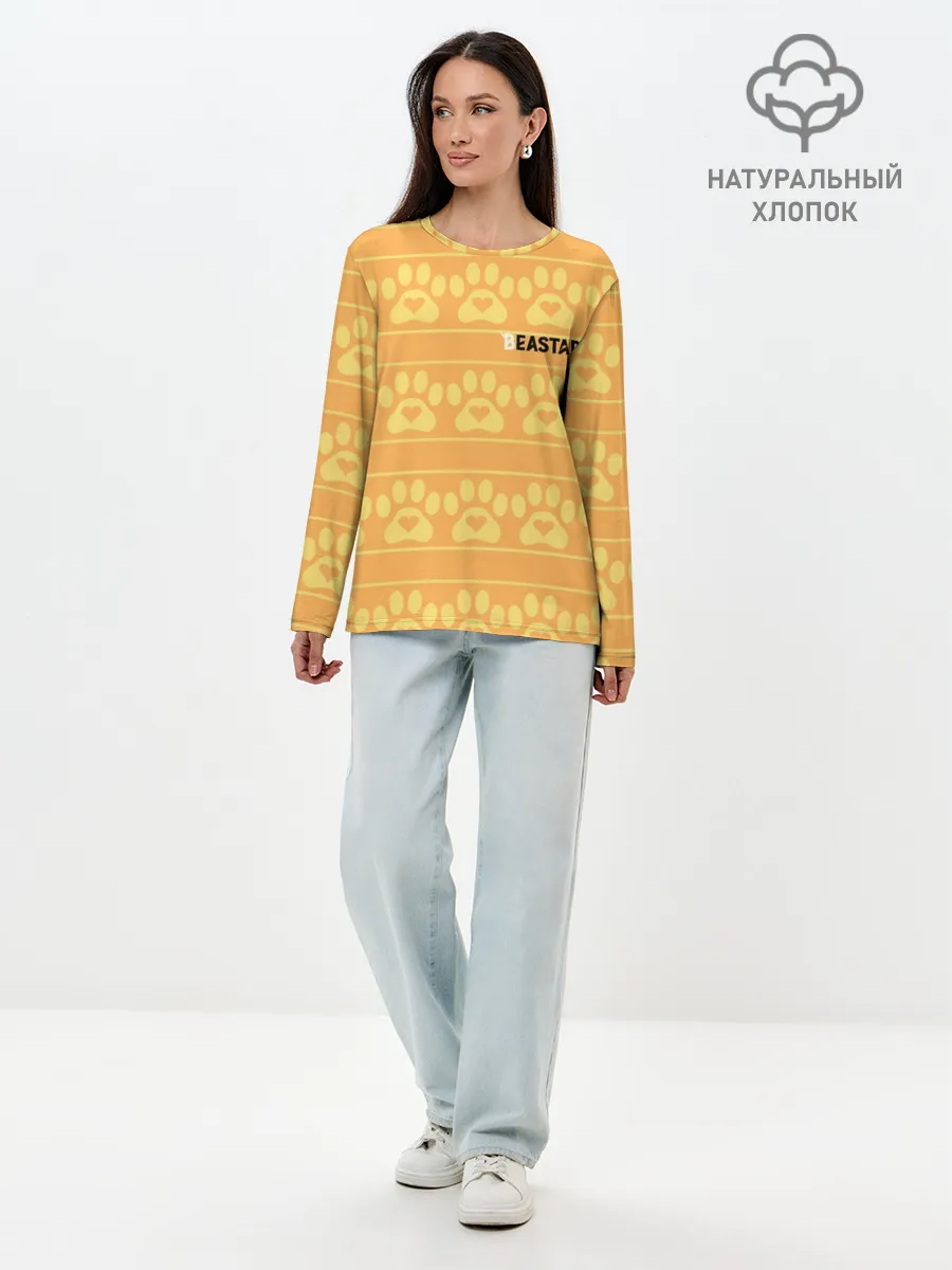 Лонгслив женский. Хлопок / Paws Beastars