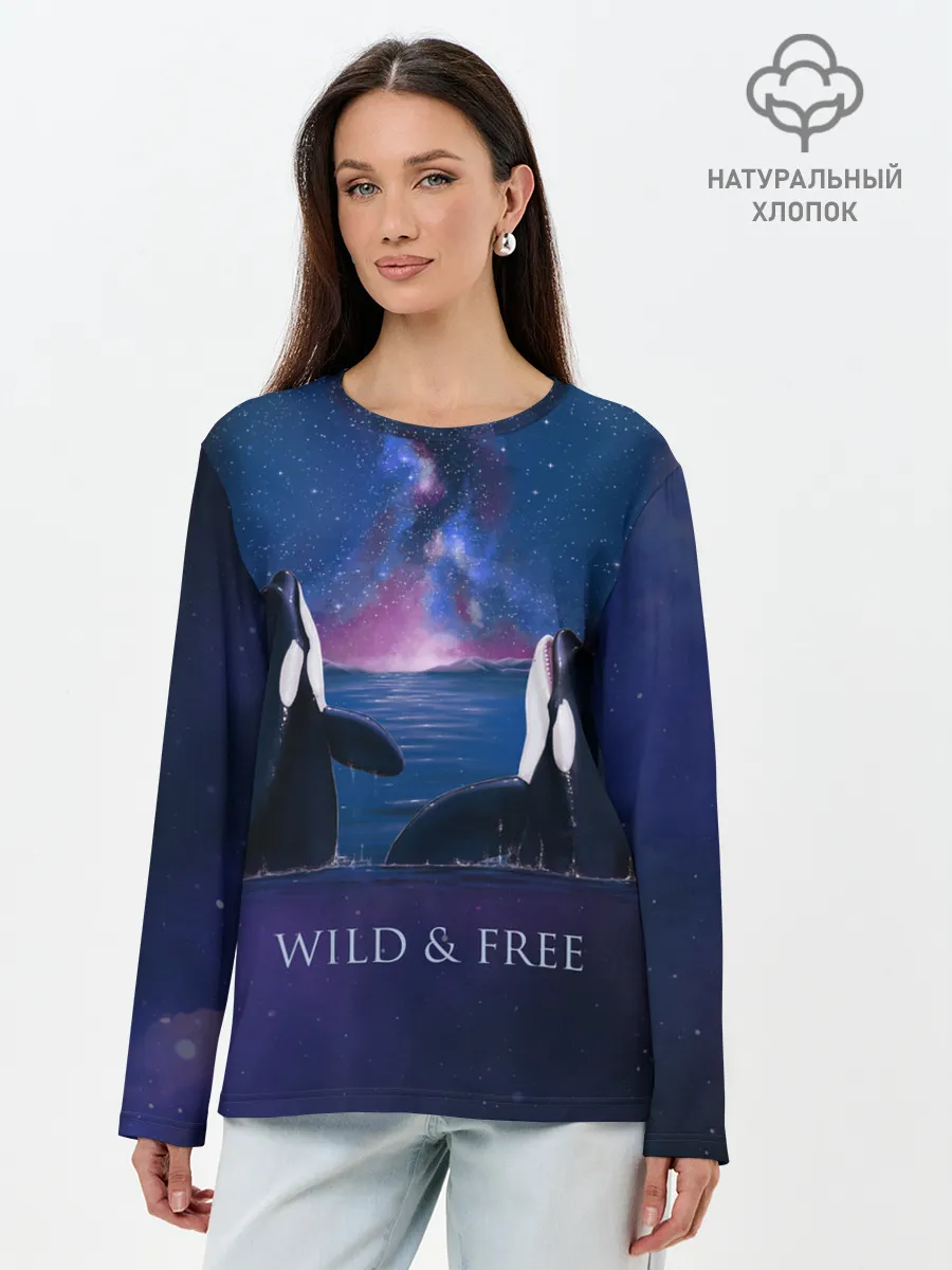 Лонгслив женский. Хлопок / косатка