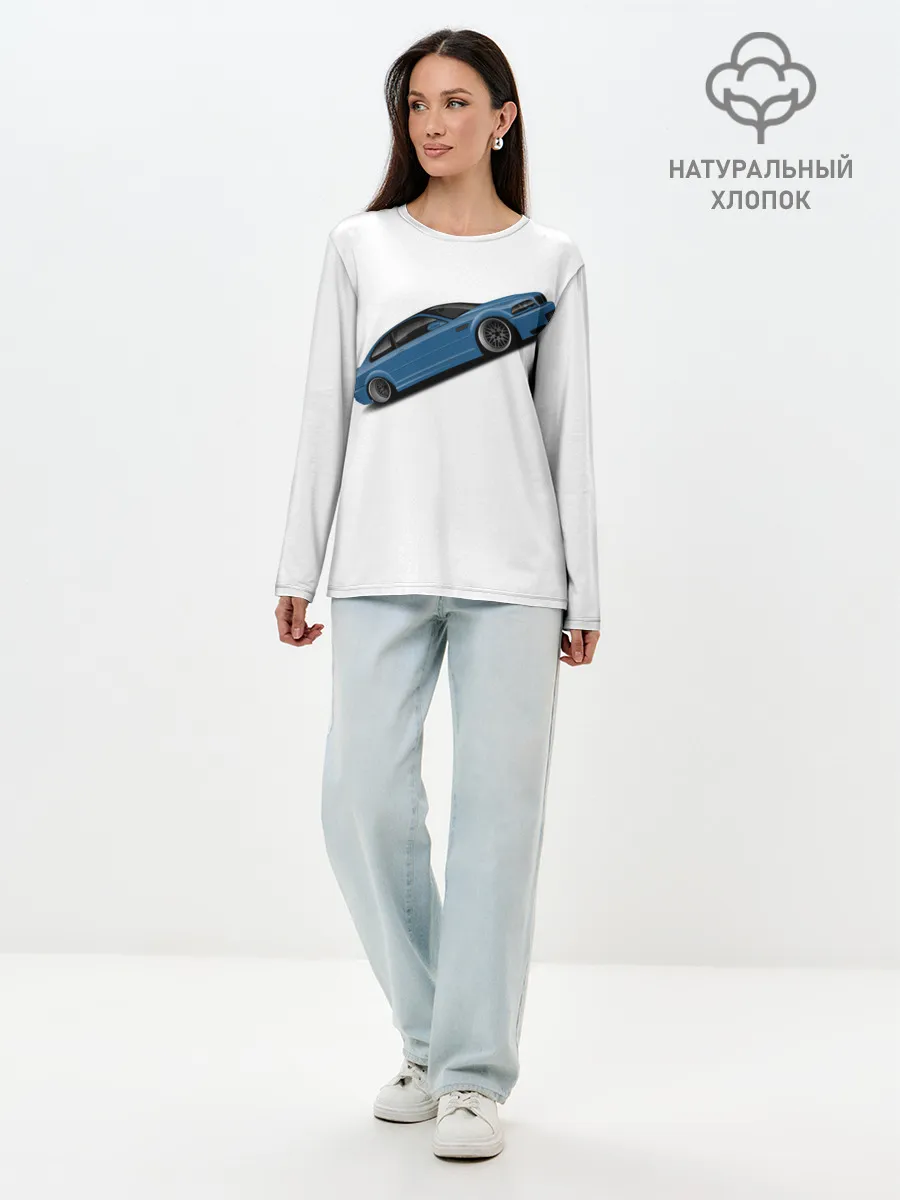Лонгслив женский. Хлопок / СиняЯ МашиНа