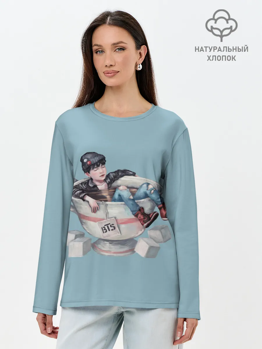 Лонгслив женский. Хлопок / BTS in cup