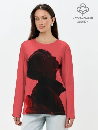 Лонгслив женский. Хлопок / Pink Jungkook