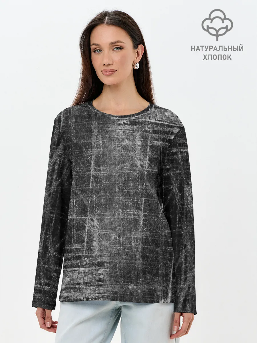 Лонгслив женский. Хлопок / Потертости