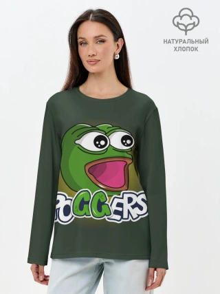 Лонгслив женский. Хлопок / Poggers