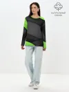 Лонгслив женский. Хлопок / Green / Black