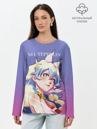 Лонгслив женский. Хлопок / Nia Gurren Lagann