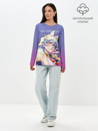 Лонгслив женский. Хлопок / Nia Gurren Lagann