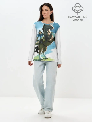 Лонгслив женский. Хлопок / Линк на коне