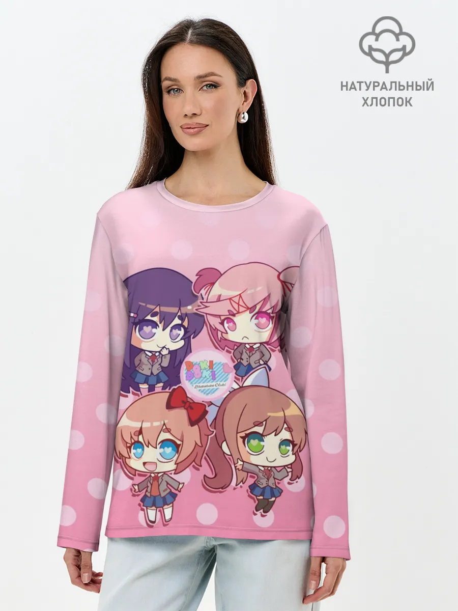 Лонгслив женский. Хлопок / DOKI DOKI LITERATURE CLUB