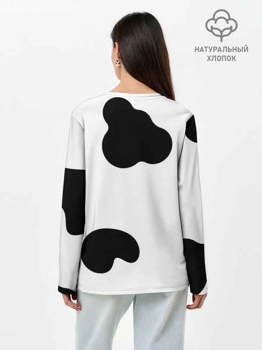 Лонгслив женский. Хлопок / Cow print
