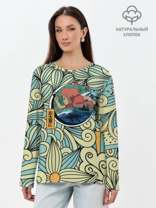 Лонгслив женский. Хлопок / Gake no ue no Ponyo