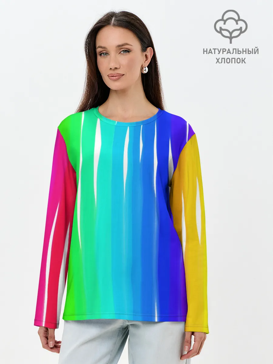 Лонгслив женский. Хлопок / Перелив цвета